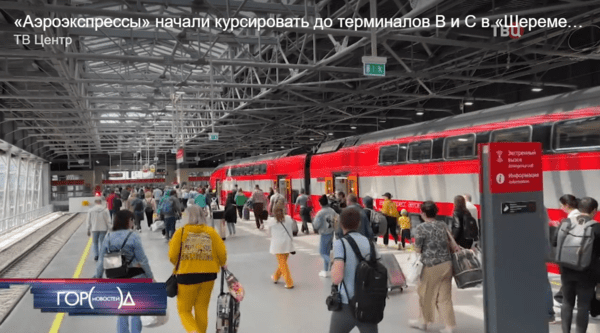 모스크바 세례메티예보 공항(위)와 공항 열차/사진출처:공항SNS, 현지TV 화면 캡처