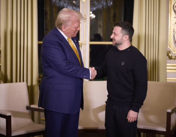 지난해 12월 파리에서 만난 트럼프 당선자와 젤렌스키 대통령/사진출처:우크라 대통령실
