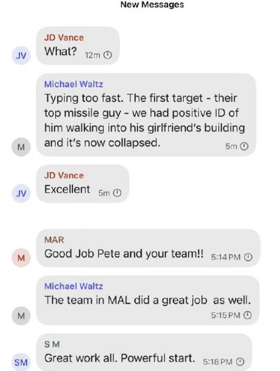 모바일 메신저 시그널(위)와 채팅방에서 주고받은 문자들/공개 자료 캡처 스트라나.ua
