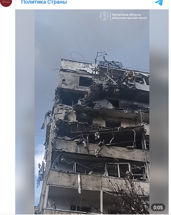 러시아군의 공습으로 폐허가 되다시피한 키예프시의 건물/영상 캡처