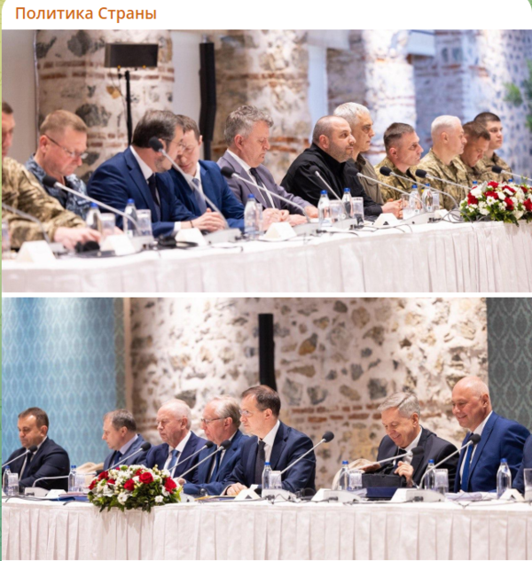 16일 이스탄불에서 3년만에 재개된 러-우크라 직접 협상. 위는 우크라 대표단/캡처