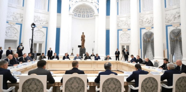 푸틴 대통령과 러시아 기업인들간의 간담회/사진출처:크렘린.ru