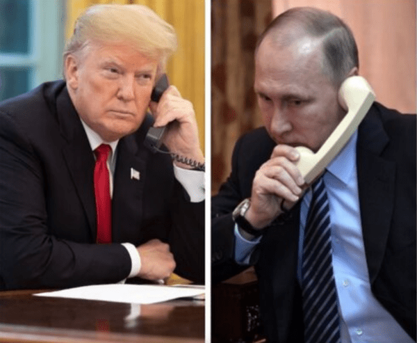 트럼프-푸틴 대통령 간의 3일 전화 통화는 미-러 관계 개선의 변곡점이 될 전망이/사진출처:크렘린, 백악관&nbsp;