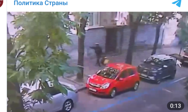 파루비 전 의장의 피격 순간. 뒤의 남성이 오른팔을 쭉 뻗어 총을 쏘고 있다/영상 캡처