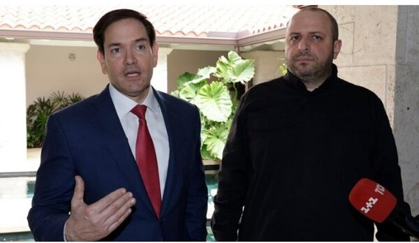 미 플로리다주 마이애미에서 미-우크라 평화 협상 결과를 발표하는 루비오 미 국무장관과 우메로프 우크라 국가안보국방회의 서기. 우메로프는 전직 국방장관이었다/사진출처:우메로프 페이스북&nbsp;