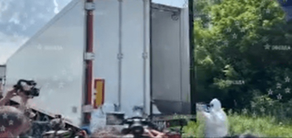 러-우크라 시신 교환에 동원된 냉동차량/사진출처:VK영상 텔레그램 캡처