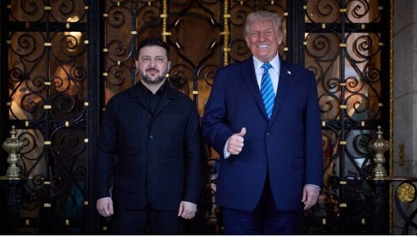 다보스 포럼에서 만난 젤렌스키 대통령과 트럼프 미 대통령/사진출처:텔레그램@V_Zelenskiy_official